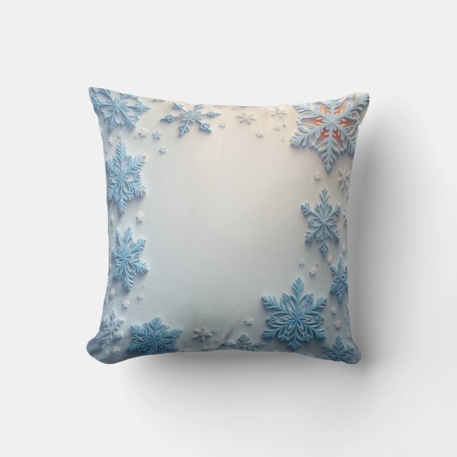 Beau coussin motif de flocon de neige (Recto)