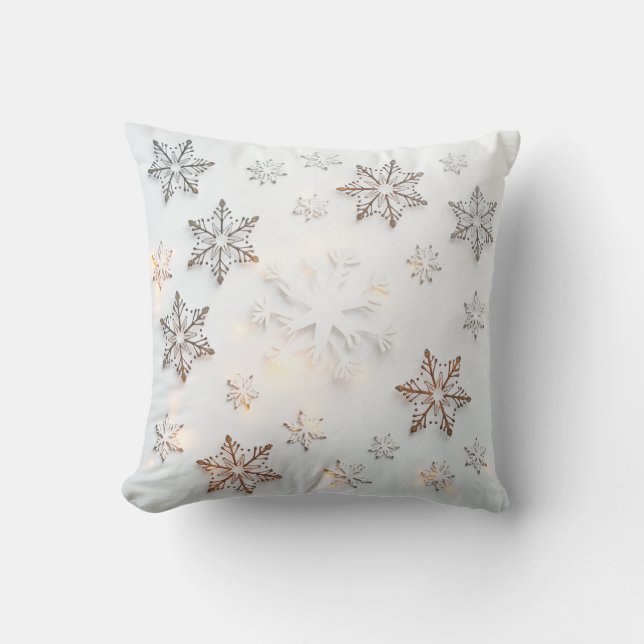 Beau coussin motif de flocon de neige (Recto)