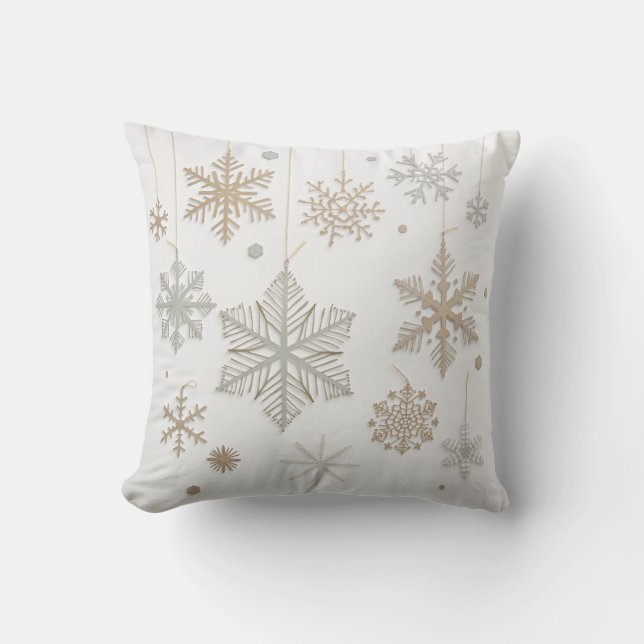 Beau coussin motif de flocon de neige (Recto)
