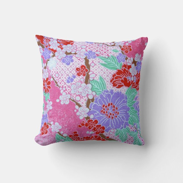 Beau Coussin Motif japonais Sakura (Recto)