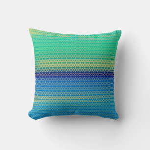Beau Coussin personnalisé bleu et vert