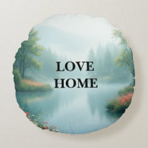 Beau Coussin rond du lac