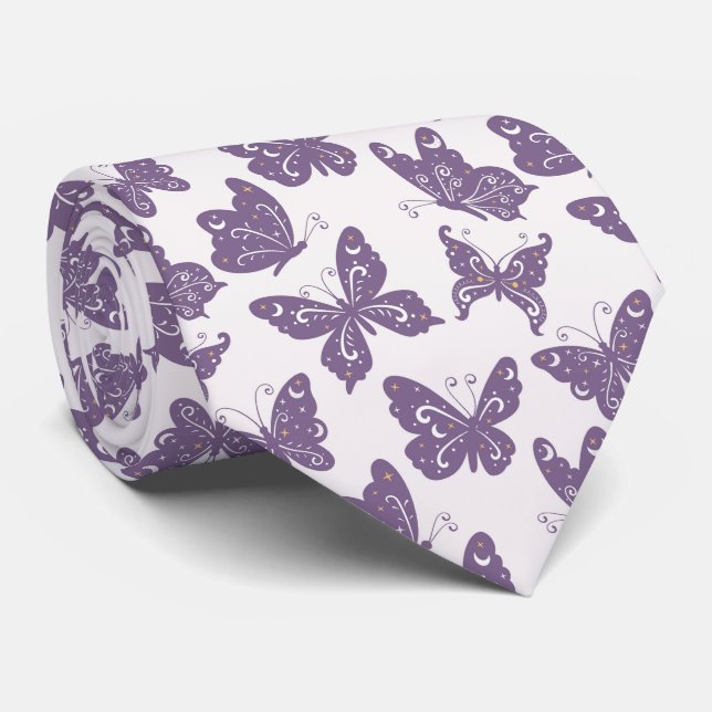 Beau Cravate de jardin de papillons floraux (Roulé)