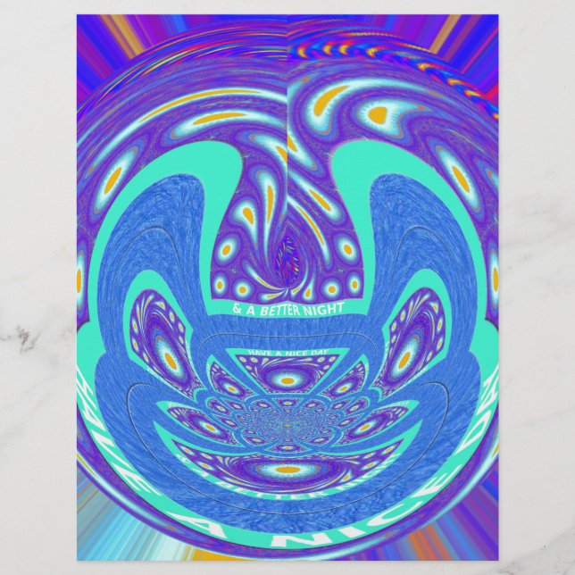 Beau cyan bleu kaléidoscope vectoriel design (Devant)