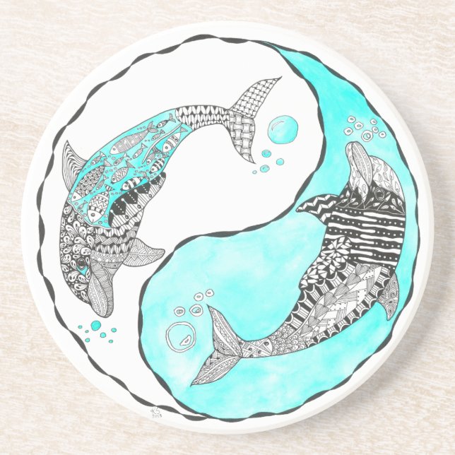 Beau Dessous de verre dauphin (Devant)