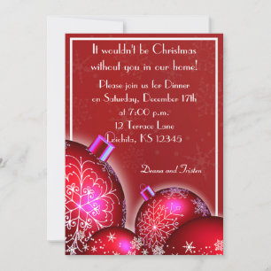 Beau Dîner de Noël Invitation
