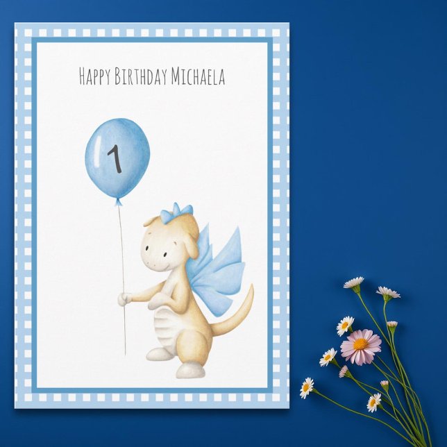 Beau Dragon avec Balloon Carte d'Anniversaire (Créateur téléchargé)