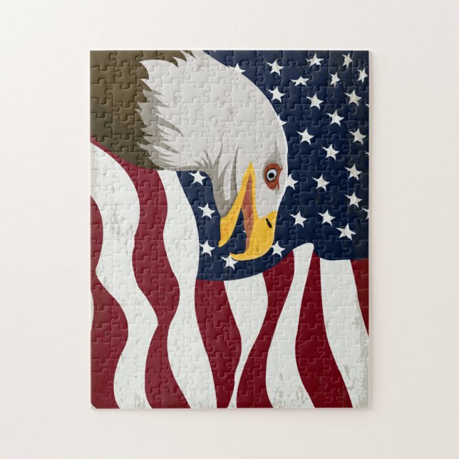 Beau Eagle & USA Drapeau Jigsaw Puzzle (Vertical)