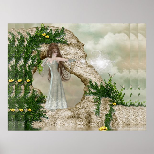 Beau Elven Magic Imaginaire Poster Imprimer (Devant)