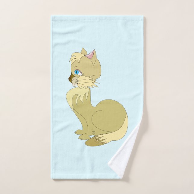 Beau ensemble de serviettes de bain en chat - Pers (Serviette à main)