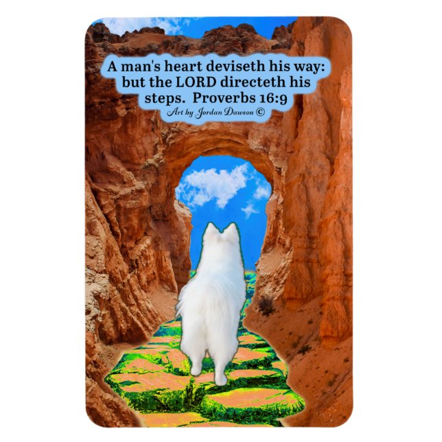 Beau Eskie Scripture Magnet Proverbes 16:9 (Vertical)