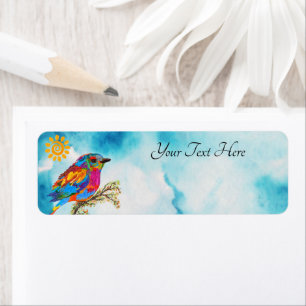 Beau et coloré Étiquette de adresse d'oiseaux