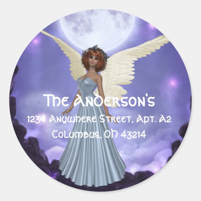 Beau Étiquettes de adresse/Stickers Blue Angel (Devant)