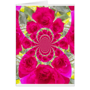 Beau Extraordinaire Roses rouges Motif Kaleidoscop