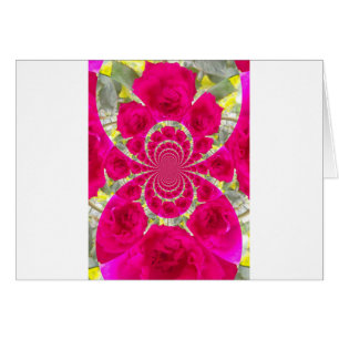 Beau Extraordinaire Roses rouges Motif Kaleidoscop