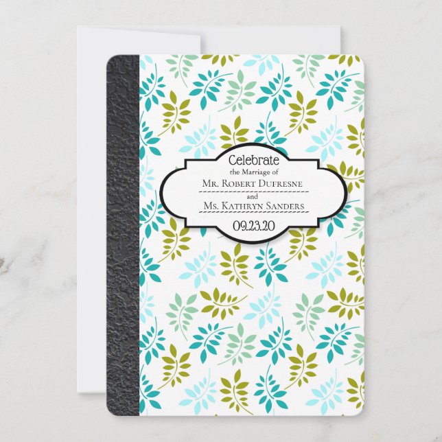 Beau Faire-part de mariage de Carnets (Devant)