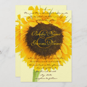 Beau Faire-part de mariage de tournesol élégant