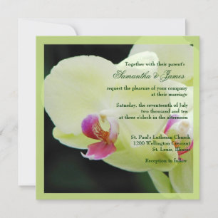 Beau faire-part de mariage d'orchidée