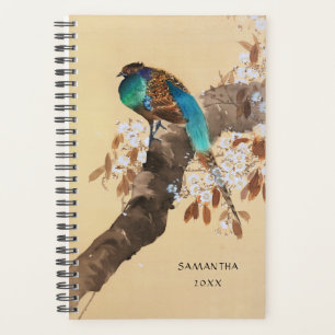 Beau faisan floraison arbre Vintage japonais