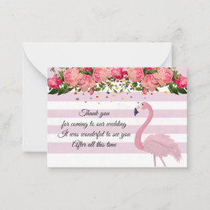Beau Flamant rose rose Merci Cartes
