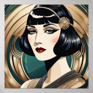 Beau Flapper Art Déco années 1920