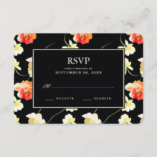 Beau floral noir - épouser RSVP