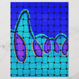 Beau Français Bleu Africain Tissé Art Abstrait