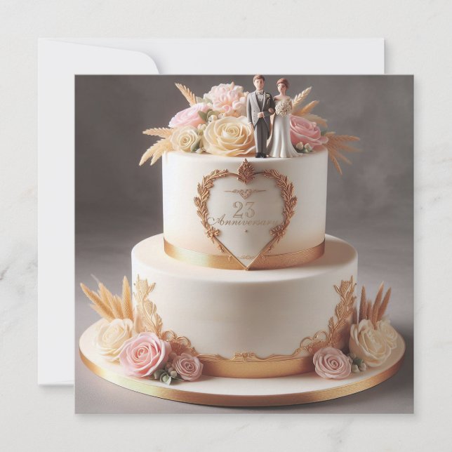 BEAU GÂTEAU ANNIVERSAIRE AVEC BRIDE ET GROOM (Devant)