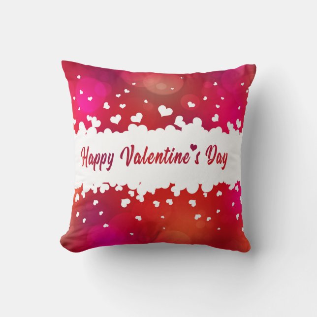 Beau Heureuse Sainte-Valentin Coeurs Carré Coussin (Recto)