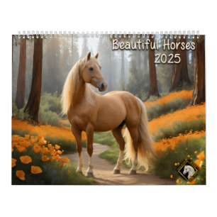 Beau Horses 2025 Calendrier mural
