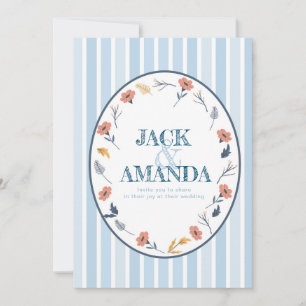 Beau intemporel mariage floral Invitations