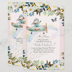 Beau Invitation Baby shower de pilotes d'avion