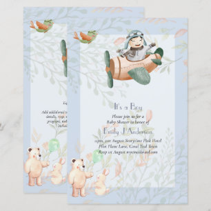 Beau Invitation Baby shower de pilotes d'avion
