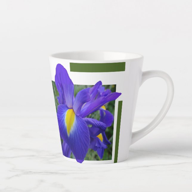 Beau Iris bleu Design Latte Mug (Droite)
