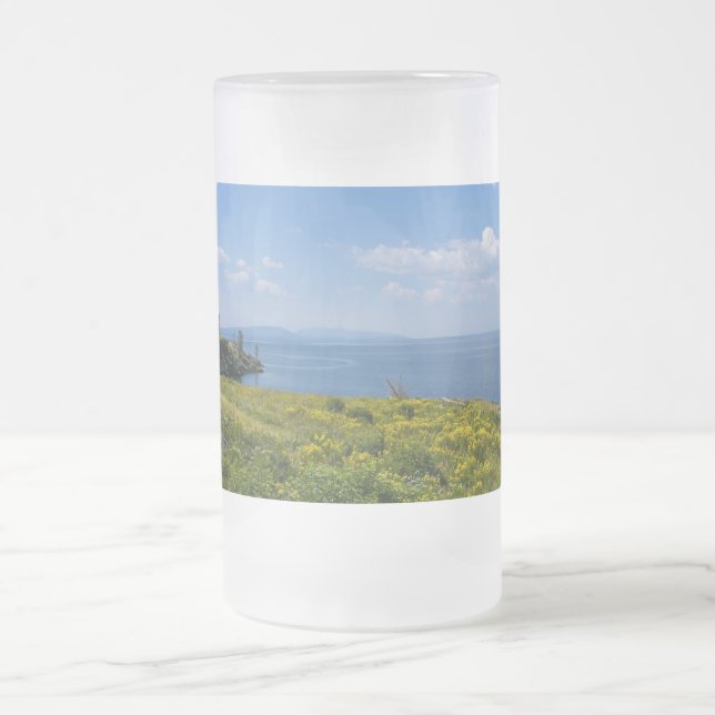 Beau Lac de Yellowstone Frosted Glass Beer Mug (Centre)