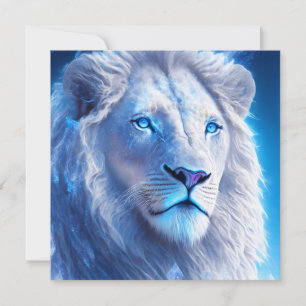 Beau Lion blanc mystique aux yeux bleus