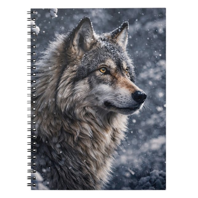 Beau Loup dans le Journal de Neige (Devant)