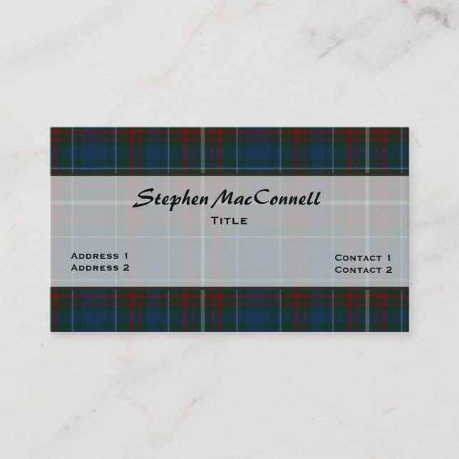 Beau MacConnell Plaid Carte de visite personnalisé (Devant)