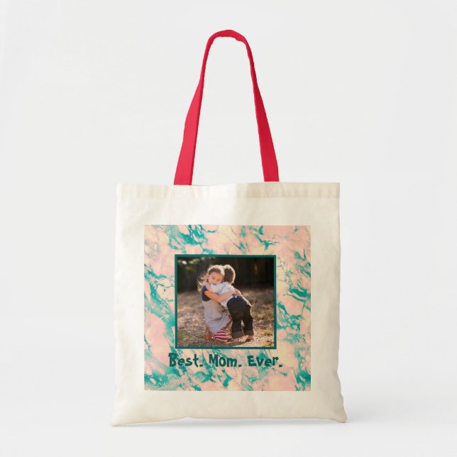 Beau Marble Meilleure Maman Jour Sac fourre-tout r (Devant)