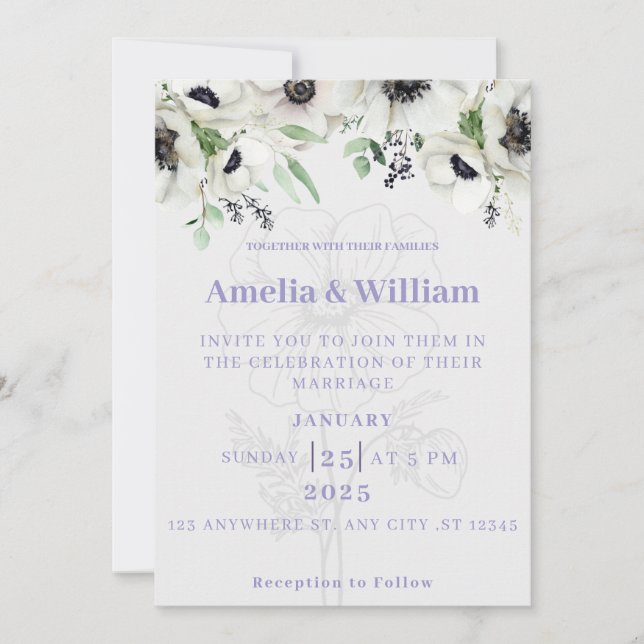 Beau Mariage de carte 2025 (Devant)