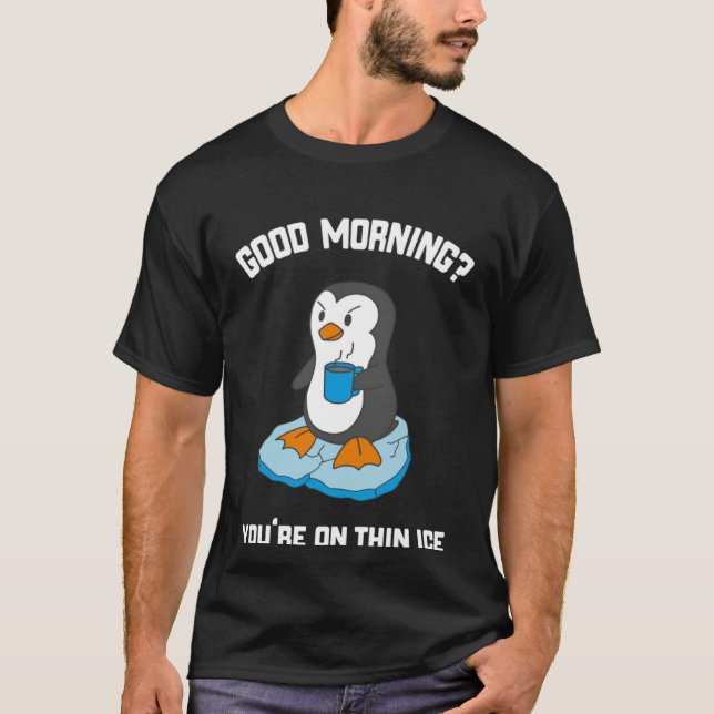 Beau Matin Pingouin Avec Pullover De Café Ho (Devant)