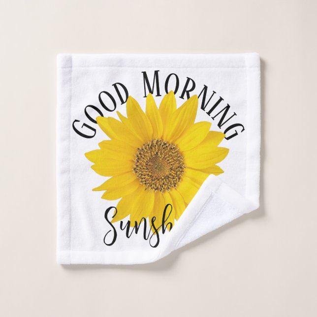 Beau Matin Sunshine Tournesol Blanc (Gant de toilette)