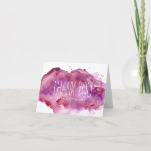 Beau Merci à l'aquarelle rose et violet