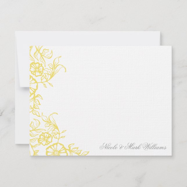 Beau Merci plat personnalisé Jaune et Gris (Devant)