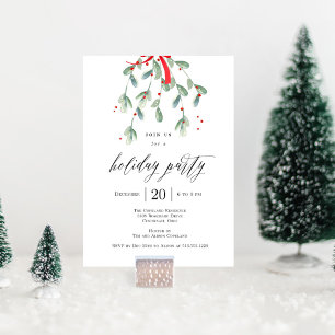 Beau Mistletoe Noël Fêtes Invitations