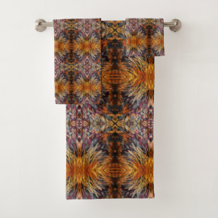 Beau Mixte Motif Jaune Orange Brown Bleu