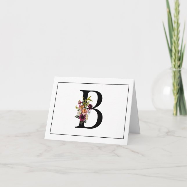 BEAU MONOGRAMME B AUX ACCENTS FLORAUX (Devant)
