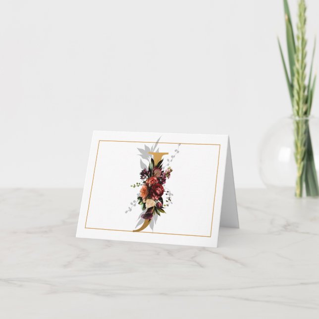 BEAU MONOGRAMME D'OR ET DE FLEURS J (Devant)