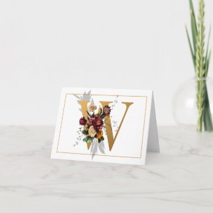 BEAU MONOGRAMME OR ET FLORAL W