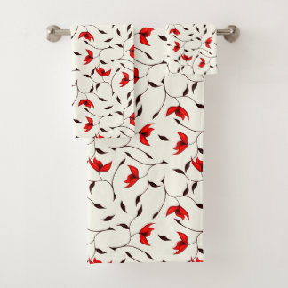 Beau motif de fleur rouge sensible